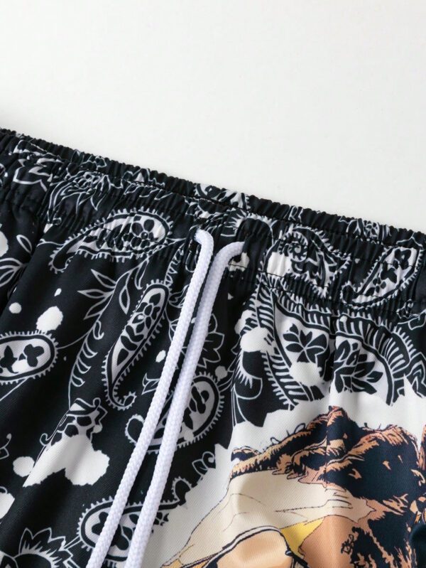 ROMWE Street Life Shorts 2 en 1 imprimés pour hommes, parfait pour un port quotidien au printemps et en été – Image 6