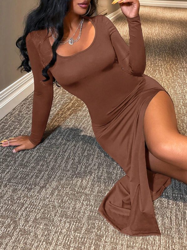 SHEIN PETITE Robe Moulante Avec Fente Latérale – Image 7