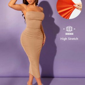 SHEIN SXY Robe moulante unicolore à ruché