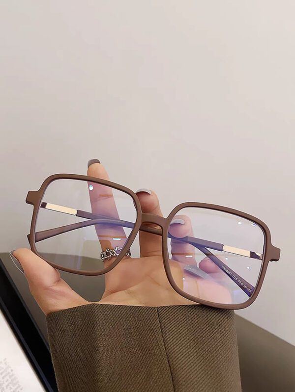 1 pièce Lunettes carrées anti-lumière bleue à demi-métal pour femmes, accessoires de lunettes claires, accessoires de lunettes anti-lumière bleue pour femmes