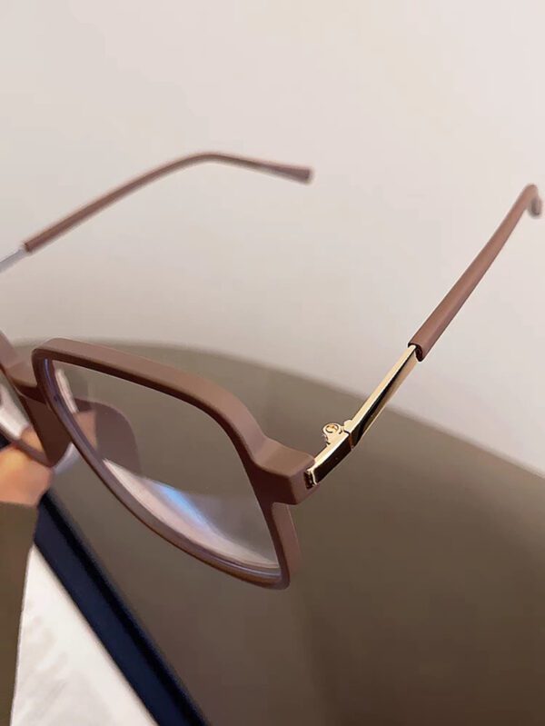 1 pièce Lunettes carrées anti-lumière bleue à demi-métal pour femmes, accessoires de lunettes claires, accessoires de lunettes anti-lumière bleue pour femmes – Image 4
