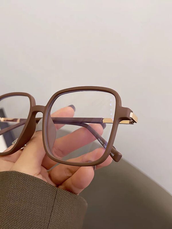 1 pièce Lunettes carrées anti-lumière bleue à demi-métal pour femmes, accessoires de lunettes claires, accessoires de lunettes anti-lumière bleue pour femmes – Image 5