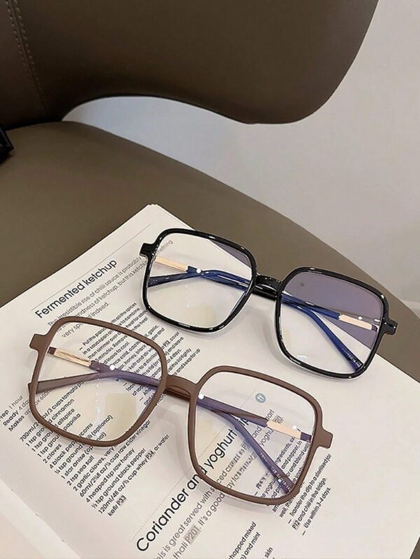 1 pièce Lunettes carrées anti-lumière bleue à demi-métal pour femmes, accessoires de lunettes claires, accessoires de lunettes anti-lumière bleue pour femmes – Image 6