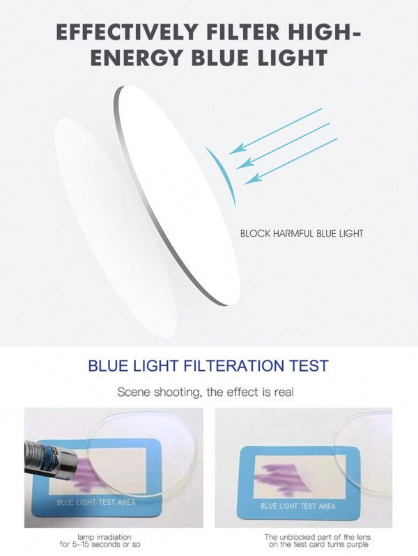 1 pièce Lunettes carrées anti-lumière bleue à demi-métal pour femmes, accessoires de lunettes claires, accessoires de lunettes anti-lumière bleue pour femmes – Image 7