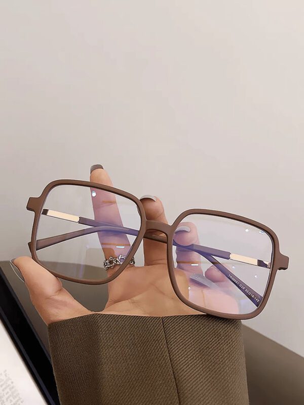 1 pièce Lunettes carrées anti-lumière bleue à demi-métal pour femmes, accessoires de lunettes claires, accessoires de lunettes anti-lumière bleue pour femmes – Image 9
