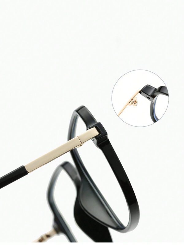 1 pièce Lunettes carrées anti-lumière bleue à demi-métal pour femmes, accessoires de lunettes claires, accessoires de lunettes anti-lumière bleue pour femmes – Image 12