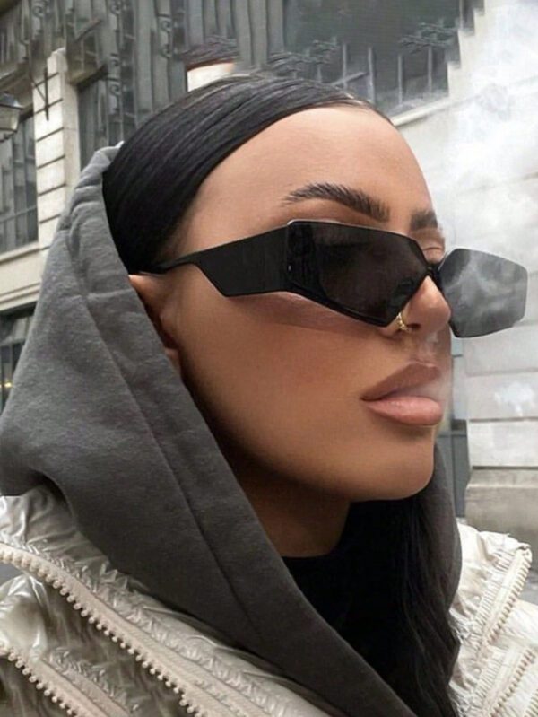 Nouvelles lunettes de mode futuristes tendance sans monture pour femmes, accessoires de style de rue personnalisés pour les femmes, lunettes de soleil – Image 3