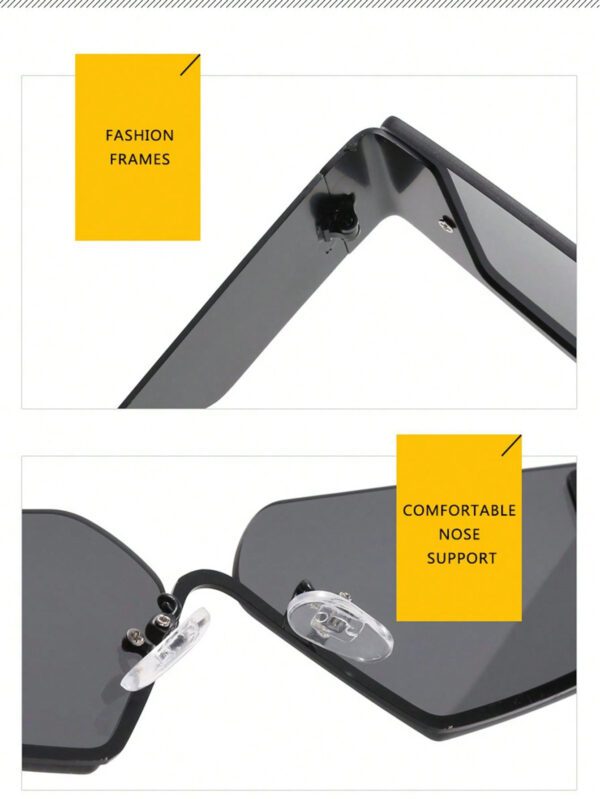 Nouvelles lunettes de mode futuristes tendance sans monture pour femmes, accessoires de style de rue personnalisés pour les femmes, lunettes de soleil – Image 18