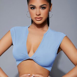 SHEIN SXY Robe d'été longue pour concert avec t-shirt plongeant à l'avant et twist, robe de bal Coquette, robe sexy pour la Saint-Valentin