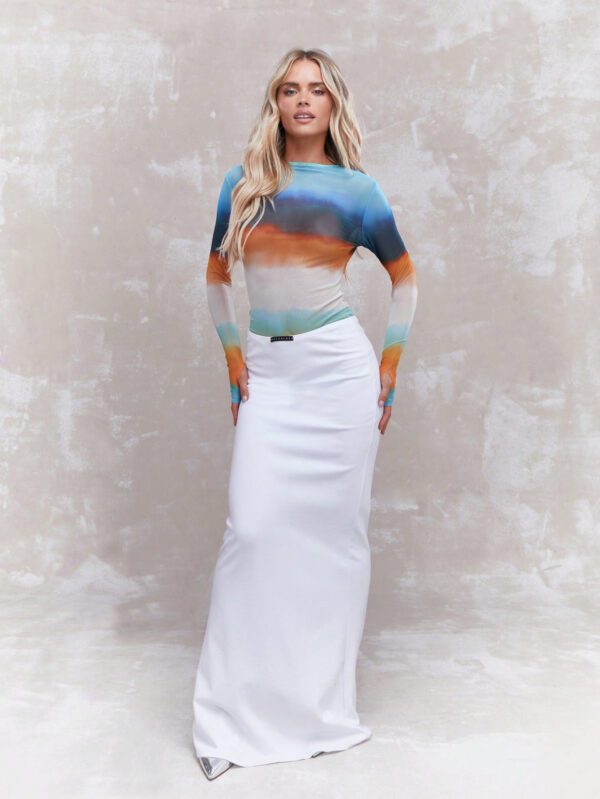 MISSGUIDED Haut à manches longues imprimé en maille transparente – Image 5