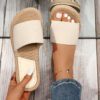Femme Sandales minimaliste à bande unique en polyester vacances