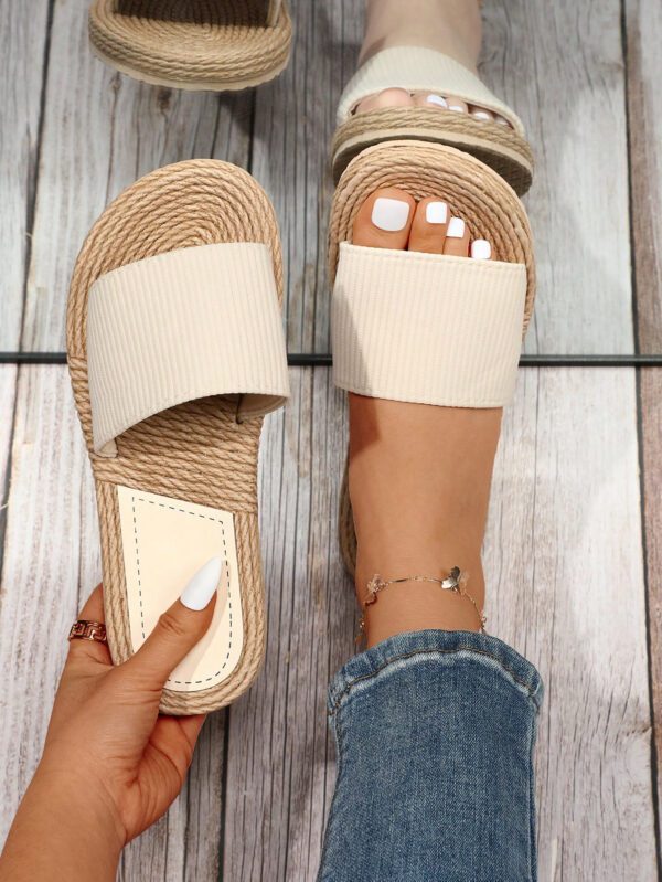 Femme Sandales minimaliste à bande unique en polyester vacances