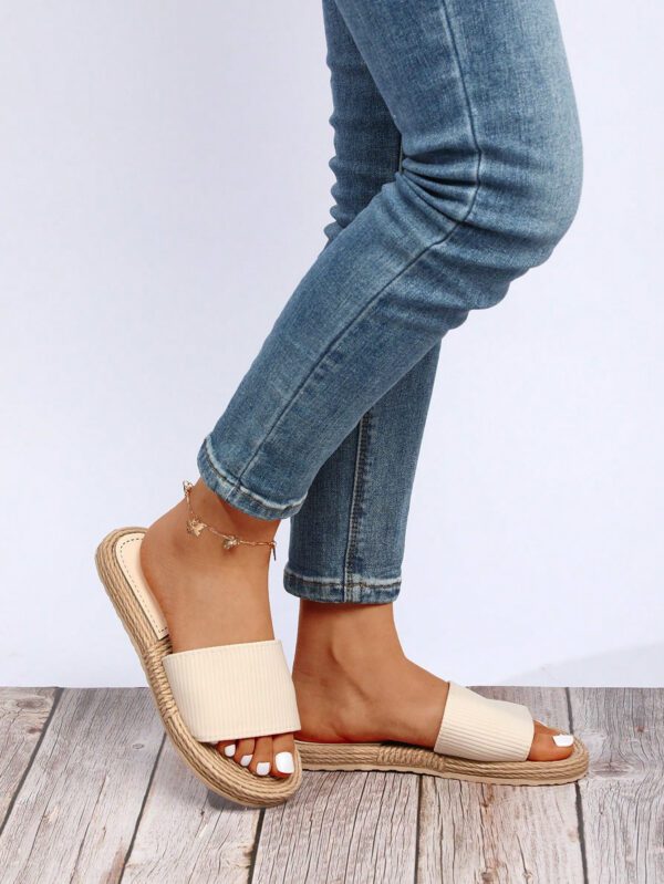 Femme Sandales minimaliste à bande unique en polyester vacances – Image 8