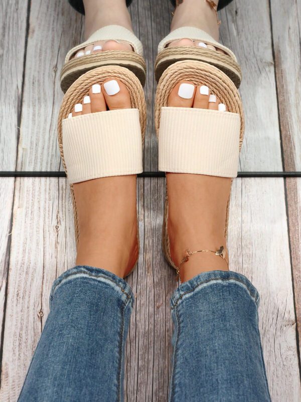 Femme Sandales minimaliste à bande unique en polyester vacances – Image 9