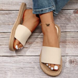 Femme Sandales minimaliste à bande unique en polyester vacances