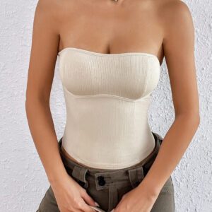 SHEIN x Marika Sila SHEIN EZwear Haut tube en tricot côtelé unicolore
