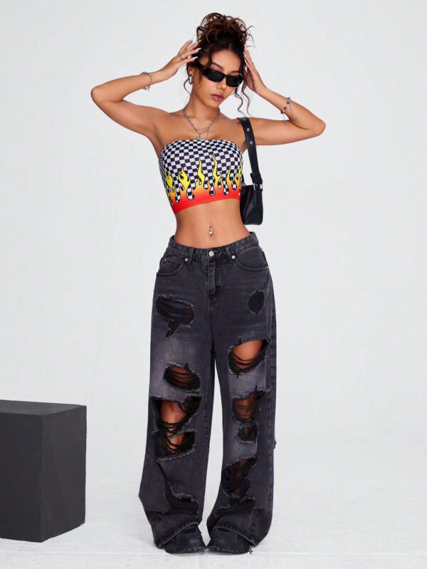 SHEIN X Breakaway SHEIN Coolane Haut Bandeau Imprimé À Carreaux Pour Femmes – Image 3
