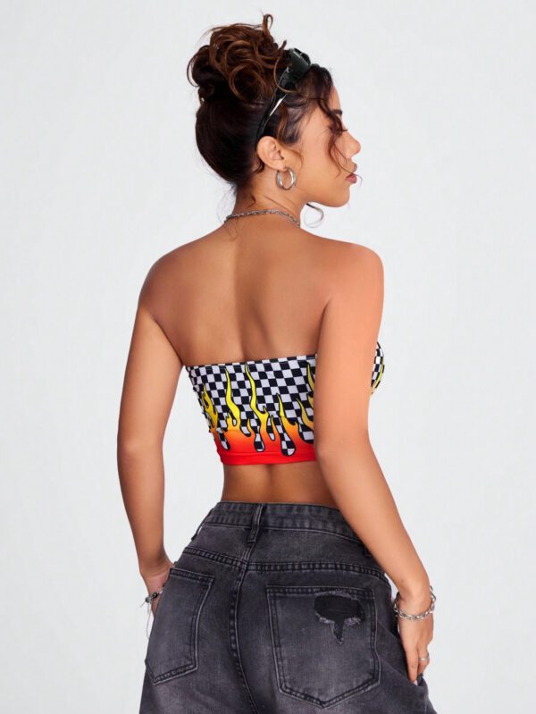 SHEIN X Breakaway SHEIN Coolane Haut Bandeau Imprimé À Carreaux Pour Femmes – Image 7