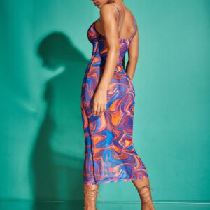 SHEIN BAE Robe moulante à imprimé marbré à piqûre