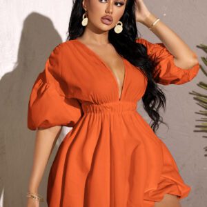 SHEIN SXY Robe décolleté manches bouffantes