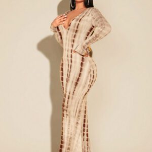 SHEIN SXY Robe Moulante Tie Dye Décolleté