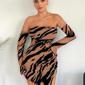 SHEIN SXY Robe sexy à manches cloche fendues et épaules dénudées, à blocs de couleur, avec cordon de serrage et froncéenTenue d"anniversairenVêtements pour femmes, printemps-éténRobe pour une soirée en amoureuxnEnterrement de vie de jeune fillenRobes pour femmes pour une soiréenRobe de balnRobe pastelnRobe à volantsn Noir transparent