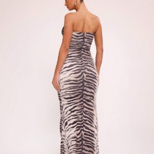 MUSERA Robe longue froncée avec bandeau découpé