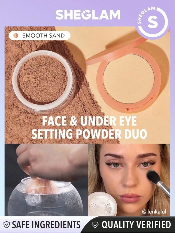 SHEGLAM Duo De Poudre Fixante Pour Le Visage Et Sous Les Yeux - Sable Lisse 2 En 1 Poudre Libre ÉClaircissante Poudre Fixante Mate Sans Pores Poudre ÉTanche Maquillage De Visage Poudre Pour L'Hiver      NoëL Cadeau De NoëL Hiver Thanksgiving DéCoration De NoëL Maquillage FÊTe Plage Voyage Vacances Rose Y216K NoëL Cadeau De NoëL Hiver Thanksgiving DéCoration De NoëL Maquillage FÊTe Plage Voyage Vacances Rose Y2K Promos Offres Camping ExtéRieur PréSent