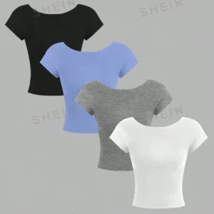 SHEIN Haut manches courtes Dos nu