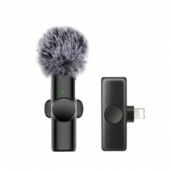 Microphone cravate sans fil compatible avec iPhone et Type-C