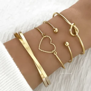 4 pièces Bracelet en acier inoxydable