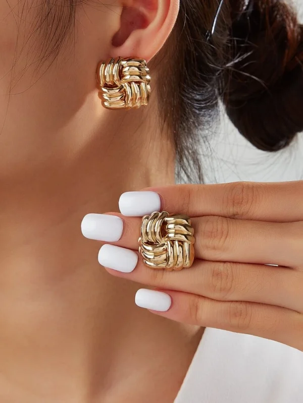 Boucle d’oreille à Tige en forme d’éventail