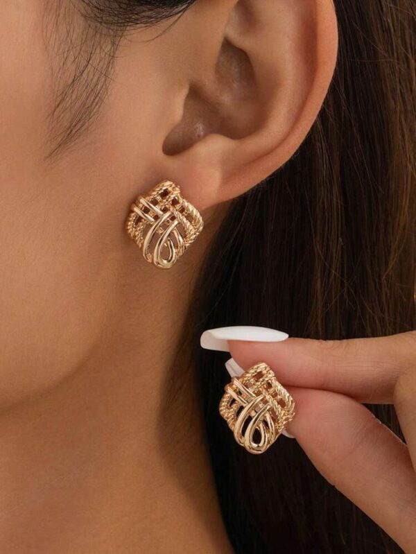 Boucle d’oreille à Tige en forme d’éventail – Image 4