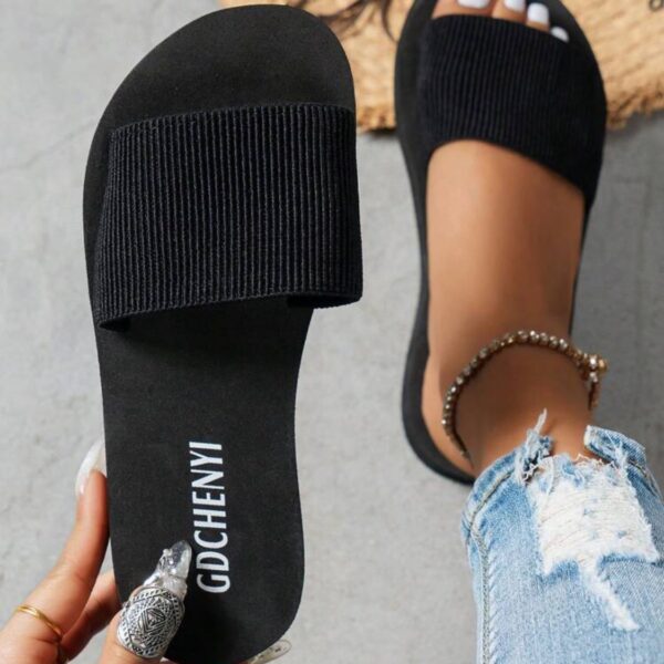 Sandales Plates Pour Femmes À La Mode Avec Poste D'orteil, Conviennent Pour Plage, Fête, Vacances Et Tenue Décontractée, Style Coréen
