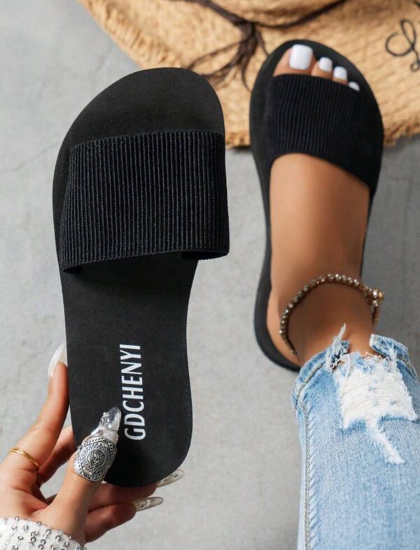 Sandales Plates Pour Femmes À La Mode Avec Poste D'orteil, Conviennent Pour Plage, Fête, Vacances Et Tenue Décontractée, Style Coréen