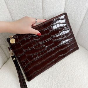 Sac carré en relief de crocodile