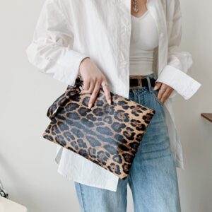 Sac à main enveloppe à motif léopard, sac bandoulière classique en faux, sac tendance convenant pour le shopping, les sorties, le travail, le soir, les dîners, glamour, élégant, raffiné, sac pochette léopard de luxe discret pour la fête, la femme, la mariée, parfait pour la fête, le dîner/le banquet, sac tendance imprimé léopard