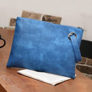 Pochette minimaliste en PU à texture unicolore pour femme