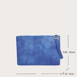 Pochette minimaliste en PU à texture unicolore pour femme