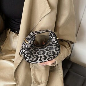 Sac à bandoulière croissant léopard chic, sac à épaule casual, sac de mode 2024 élégant sous le bras pour femmes