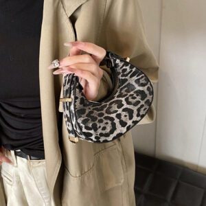 Sac à bandoulière croissant léopard chic, sac à épaule casual, sac de mode 2024 élégant sous le bras pour femmes