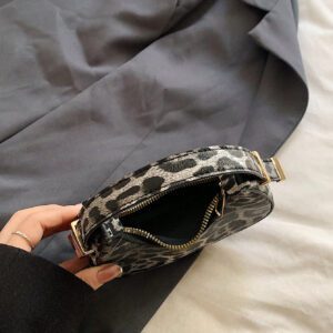 Sac à bandoulière croissant léopard chic, sac à épaule casual, sac de mode 2024 élégant sous le bras pour femmes