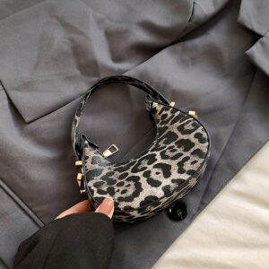 Sac à bandoulière croissant léopard chic, sac à épaule casual, sac de mode 2024 élégant sous le bras pour femmes