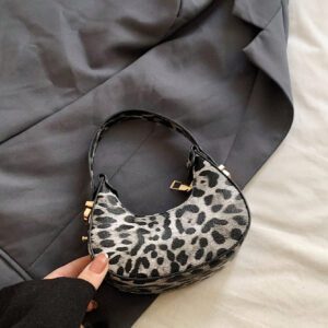 Sac à bandoulière croissant léopard chic, sac à épaule casual, sac de mode 2024 élégant sous le bras pour femmes