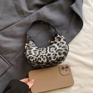 Sac à bandoulière croissant léopard chic, sac à épaule casual, sac de mode 2024 élégant sous le bras pour femmes