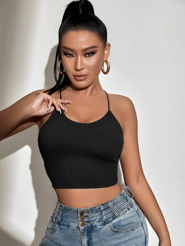 SHEIN Allurite Top à fines brides court dos-nu à lacets – Image 6