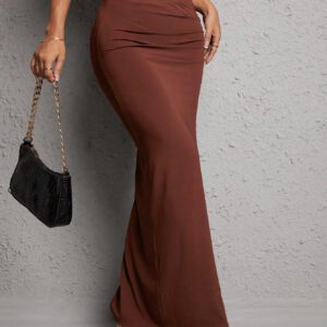 SHEIN PETITE Jupe Unicolore À Ruché Fendu