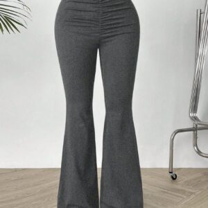 SHEIN MOOSTA Pantalon Évasé Avec Détail De Volants Et Taille Haute Pour Femmes