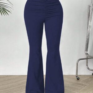 SHEIN MOOSTA Pantalon Évasé Avec Détail De Volants Et Taille Haute Pour Femmes