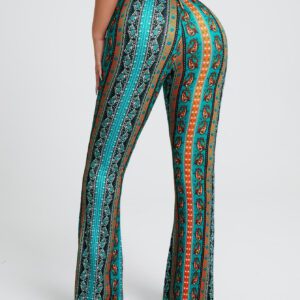 SHEIN SXY Pantalon évasé à imprimé fleuri à nœud